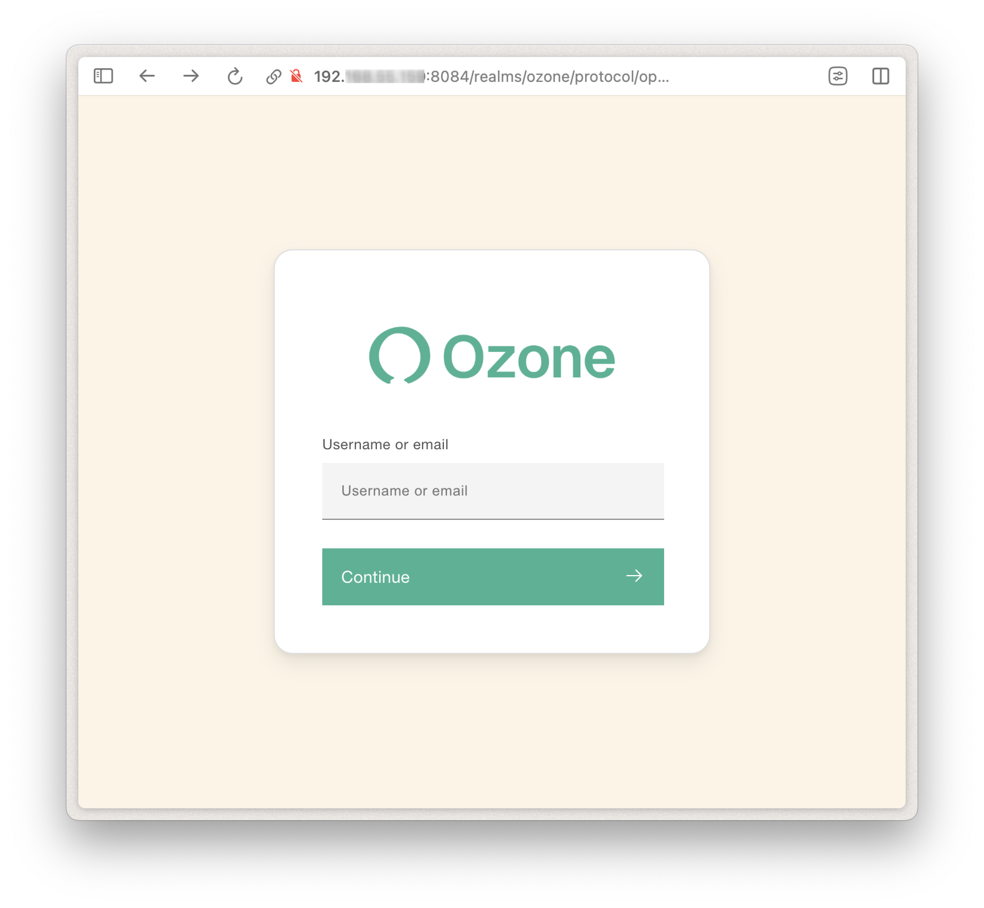 SSO login page